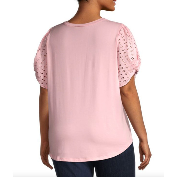 COOPER & ELLA Plus Eyelet-Sleeves Top - Picture 2 of 8